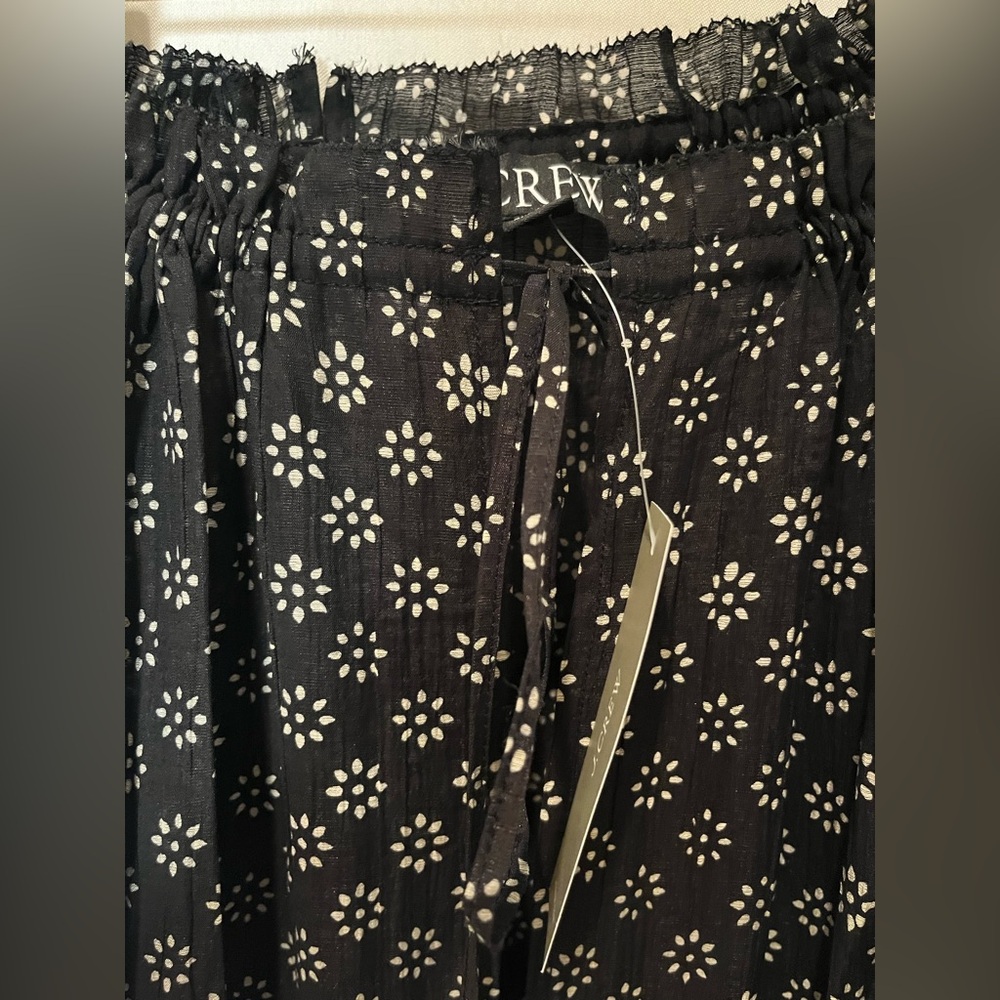 NWT - J. Crew Women’s Crinkled Maxi Dress - Black/White Block Print - Sz M - Picture 10 of 15